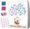 Gender Reveal Party Fingerprint Tree Sign, a Baby Shower Guest Book,Woodland Baby Shower Guest Book,Moon Bear Theme Canvas Baby Shower, Gender Reveal Keepsake